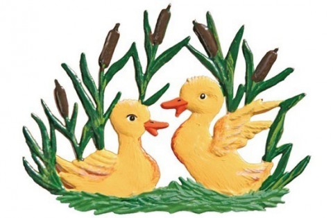 Wilhelm Schweizer Easter Oster Pewter Baby Ducks