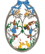 Wilhelm Schweizer Easter Egg Oster Pewter Bunnies with Ducks