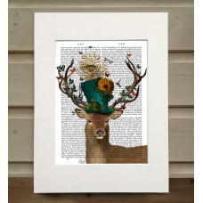 Mad Hatter Deer FabFunky Book Print - TEMPORARILY OUT OF STOCK