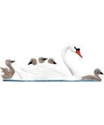 Swan Family Standing Pewter Wilhelm Schweizer 