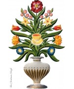 Flower Arrangement in Standing Vase Bouquet Standing Pewter Wilhelm Schweizer 