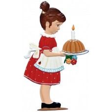 Birthday Cake Girl Standing Pewter Wilhelm Schweizer 