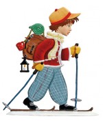 Boy Skiing Christmas Pewter Wilhelm Schweizer - TEMPORARILY OUT OF STOCK