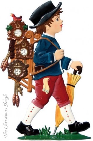 Black Forest The Little Clock Man Standing Pewter Wilhelm Schweizer 