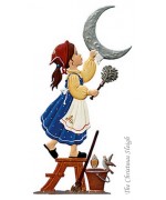 Girl Cleaning the Moon Standing Pewter Wilhelm Schweizer - TEMPORARILY OUT OF STOCK 