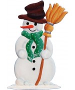 Snowman with Broom Christmas Pewter Wilhelm Schweizer - TEMPORARILY OUT OF STOCK