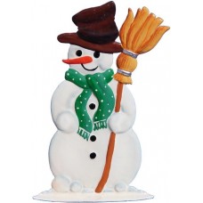 Snowman with Broom Christmas Pewter Wilhelm Schweizer