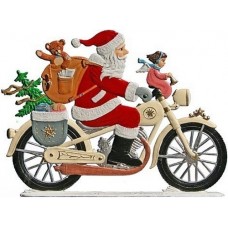 Santa on Motorcycle Anno 1997 Christmas Pewter Wilhelm Schweizer