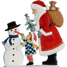Santa Child Snowman Anno 1998 Christmas Pewter Wilhelm Schweizer - TEMPORARILY OUT OF STOCK