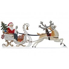 Reindeer Pulling Santa Christmas Pewter Wilhelm Schweizer