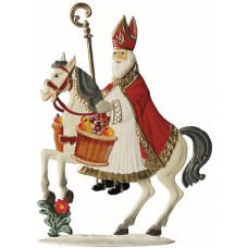St. Nick on his Steed Christmas Pewter Wilhelm Schweizer 