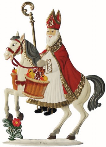 St. Nick on his Steed Christmas Pewter Wilhelm Schweizer 