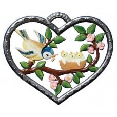 Bird's Nest in Heart Hanging Ornament
