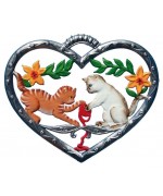 Cats in Heart Hanging Ornament Wilhelm Schweizer