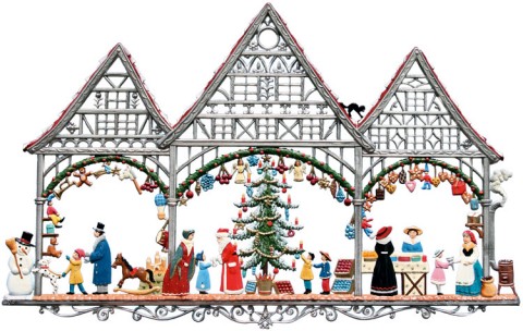 Christmas Market Window Wall Hanging Wilhelm Schweizer