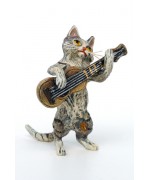 Vienna Bronze Guitar Cat