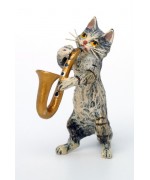Vienna Bronze Saxophone Cat