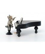 Vienna Bronze Piano Cat