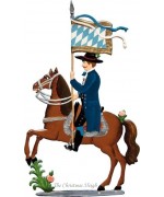 St. Leonhardifahrt Rider with Flag of Bavaria (First Figure) Standing Pewter Wilhelm