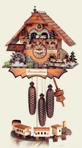 Hubert Herr Cuckoo-Clock 'Chimney Sweeper with Train'  - TEMPORARILY OUT OF STOCK