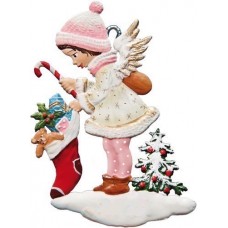 Angel with Stocking Wilhelm Schweizer Christmas Pewter