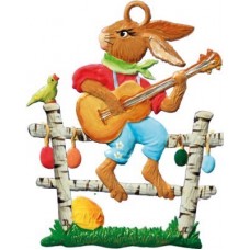 Wilhelm Schweizer Easter Ostern Pewter Bunny Playing Guitar Ornament