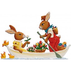 Wilhelm Schweizer Easter Ostern Pewter Anno 2008 Bunny Boat 