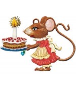 NEW - Wilhelm Schweizer Pewter Ornament Girl Mouse with Birthday Cake