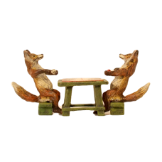 Vienna Bronze Foxes Playing Backgammon