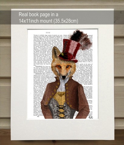 Vivienne Steampunk Fox FabFunky Book Print - TEMPORARILY OUT OF STOCK