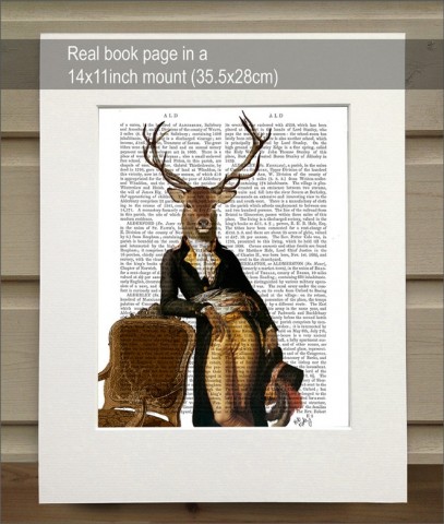 Deer and Chair FabFunky Book Print - TEMPORARILY OUT OF STOCK
