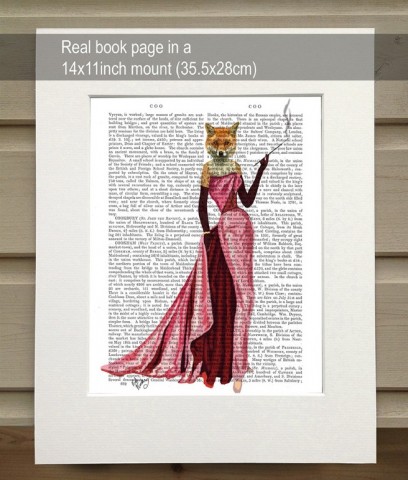 Glamour Fox in Pink FabFunky Book Print - TEMPORARILY OUT OF STOCK