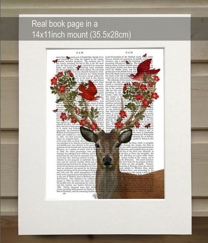 Deer and Love Birds FabFunky Book Print - TEMPORARILY OUT OF STOCK
