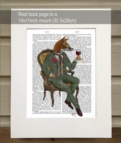 Wine Taster Fox FabFunky Book Print