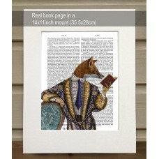 Book Reader Fox FabFunky Book Print - TEMPORARILY OUT OF STOCK