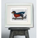 Dachshund on Skateboard FabFunky Book Print - TEMPORARILY OUT OF STOCK