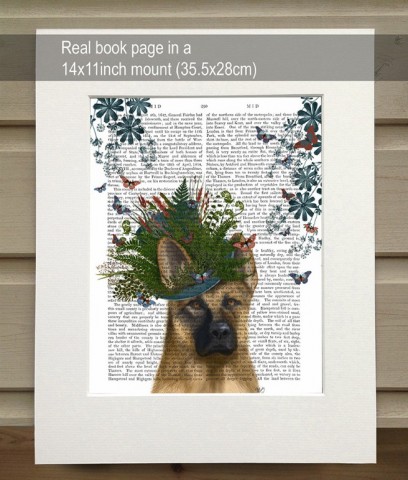 Milliners Dog German Shepherd FabFunky Book Print - TEMPORARILY OUT OF STOCK