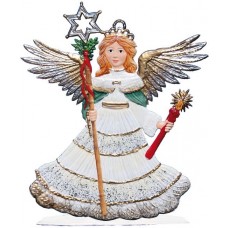 Angel with Candle and Staff 2017 Wilhelm Schweizer Christmas Pewter