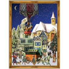 Old German Paper Advent Calendar Christmas Market - LAST CALL