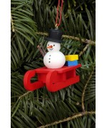 Christian Ulbricht German Ornament Snowman on Sled - TEMPORARILY OUT OF STOCK