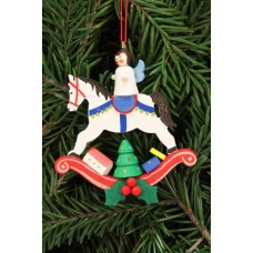 Christian Ulbricht German Ornament Angel on Rocking Horse - TEMPORARILY OUT OF STOCK
