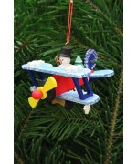 Christian Ulbricht German Ornament Snowman on Plane - TEMPORARILY OUT OF STOCK