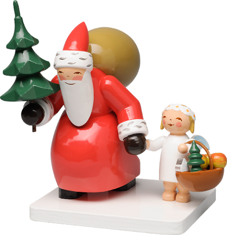 Wendt & Kuhn Santa with Tree and Angel Figurine