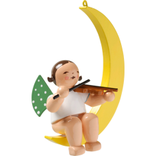 Wendt & Kuhn Ornament Angel with Violin in Moon -- TEMPORARILY OUT OF STOCK