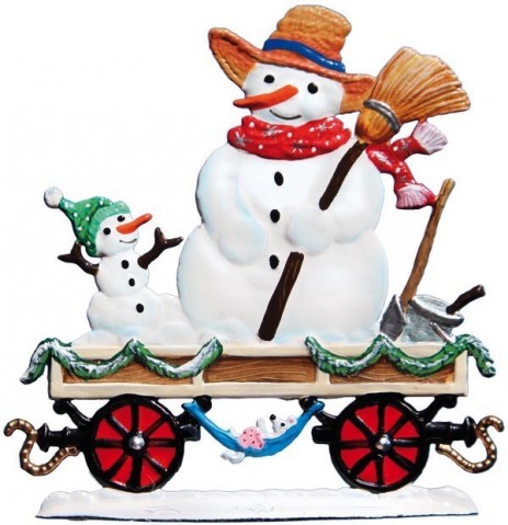 Train Car with Snowmen 2016 Christmas Pewter Wilhelm Schweizer