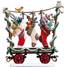 Train Car with Stockings 2017 Christmas Pewter Wilhelm Schweizer