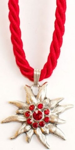 Red Edelweiss Swarovski Necklace