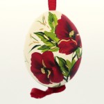 Christmas Easter Salzburg Hand Painted Easter Egg - Red Flowers - TEMPORARILY OUT OF STOCK