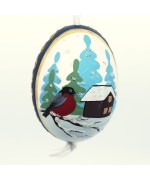 Christmas Easter Salzburg Hand Painted Easter Egg - Winter Cabin -- TEMPORARILY OUT OF STOCK