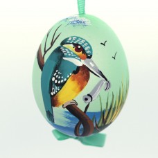 Christmas Easter Salzburg Hand Painted Easter Egg - Fishing Bird